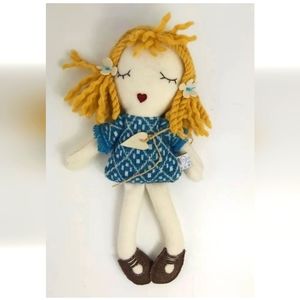 Chicoracao 100% Wool Rag Doll Blonde Hair Woven Closed Eyes Pigtails  Portugal
